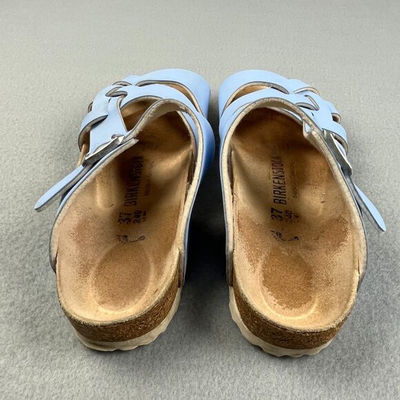 Birkenstock Yao Dove Blue Patent Sandals Adjustable Buckle Women's 37 - US 6 - Picture 5 of 8